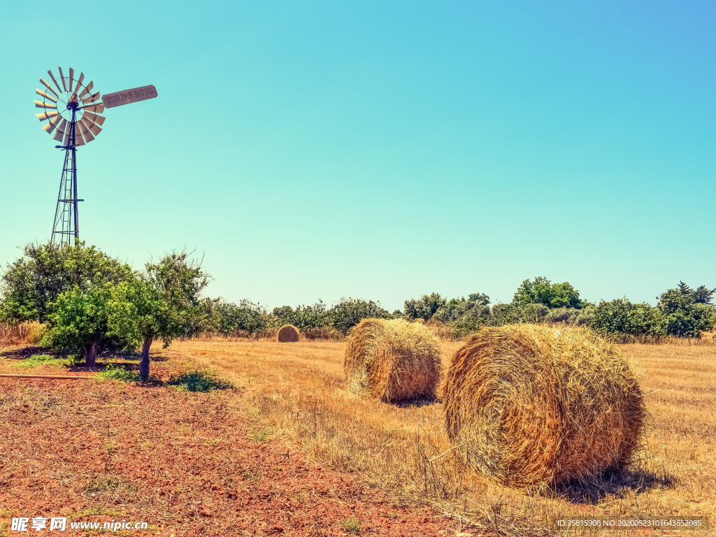 草垛麦草垛稻草垛图片