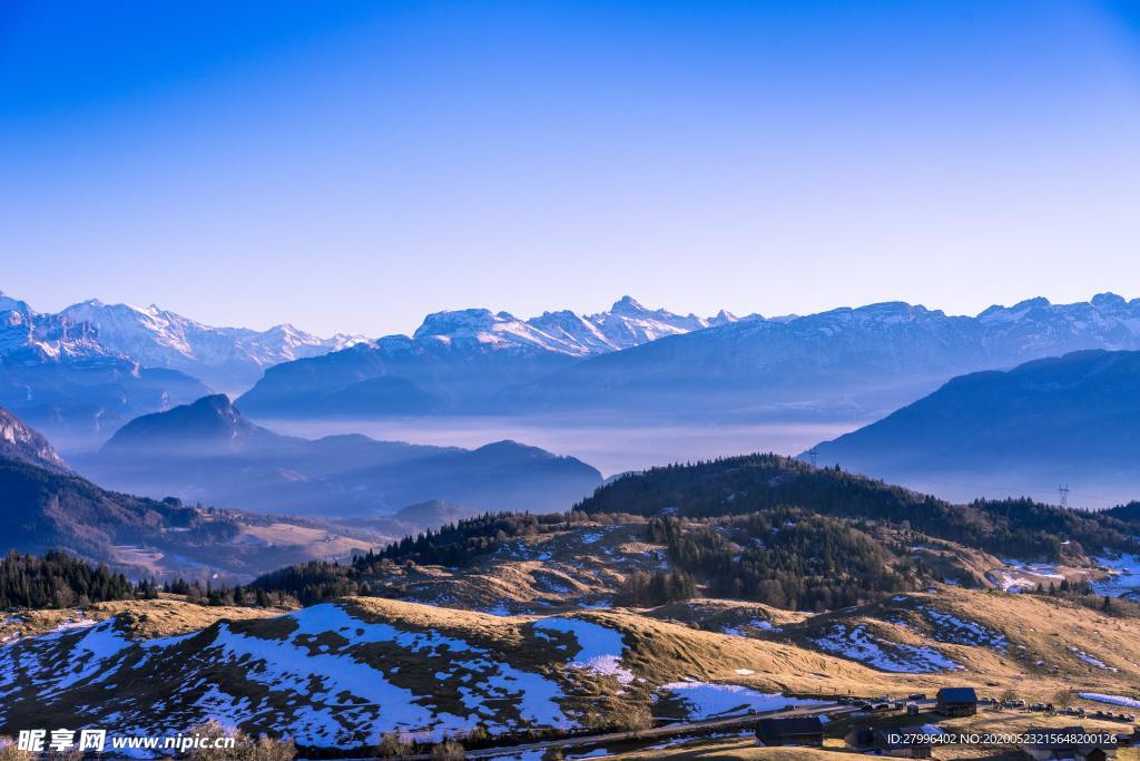 山水 森林 天空