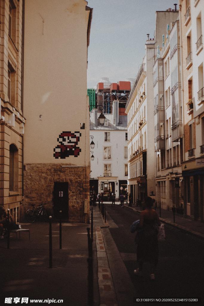 国外街道的游客