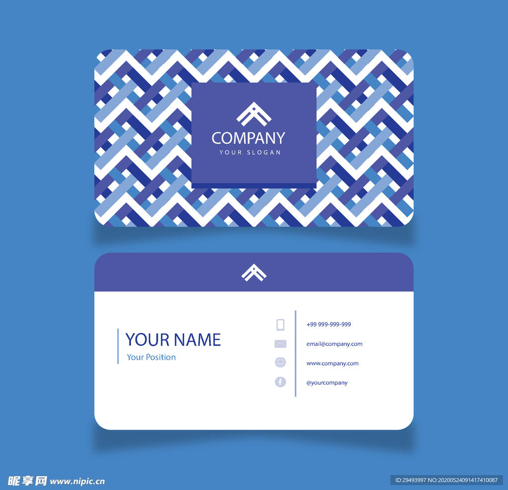 名片模板炫彩名片 蓝色名片 简