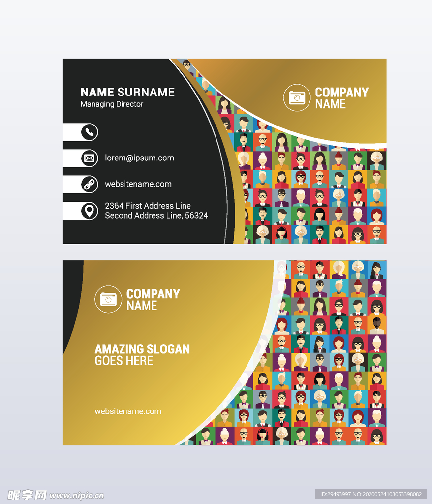 3炫彩名片 蓝色名片 简洁名片