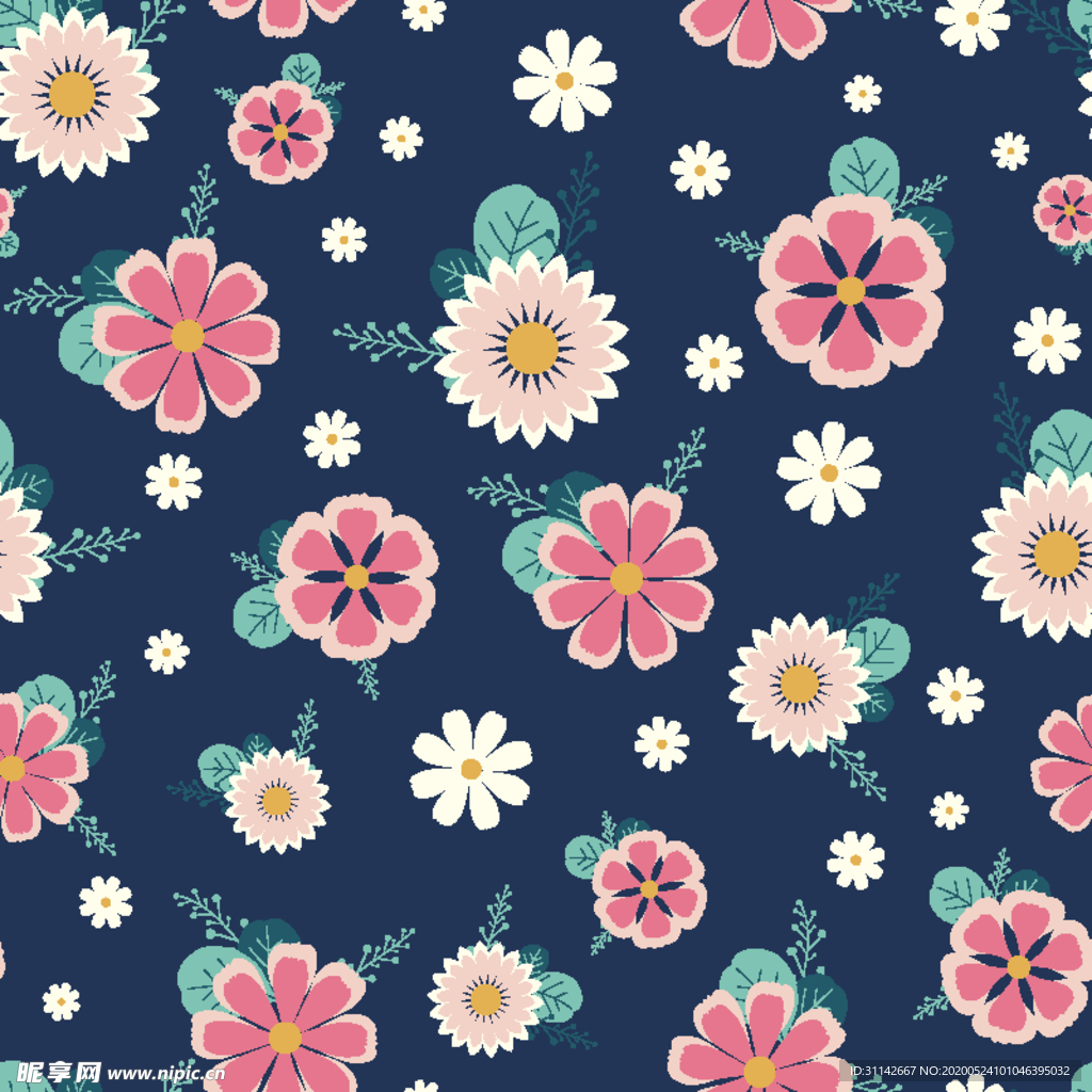 无缝花纹 花朵