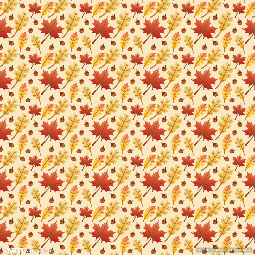 无缝花纹 枫叶