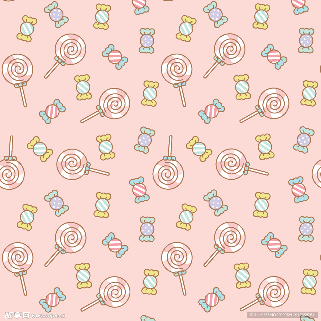 无缝花纹 糖果