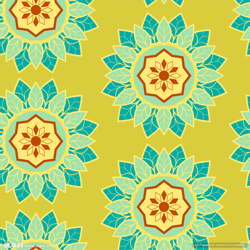 无缝花纹 曼陀罗