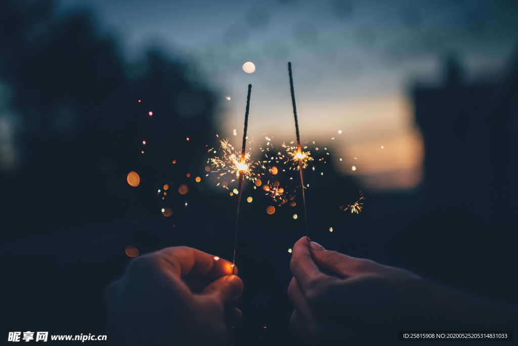 烟花棒烟火祝福图片