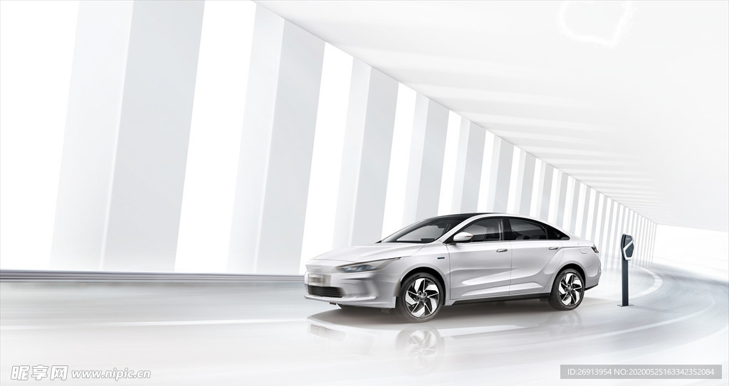 极简纯白汽车背景