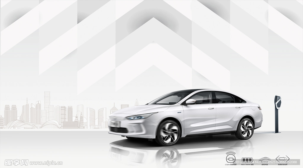 极简纯白汽车背景