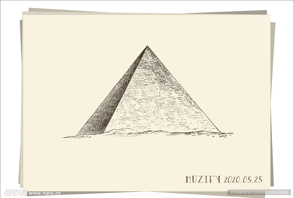 埃及金字塔素描画