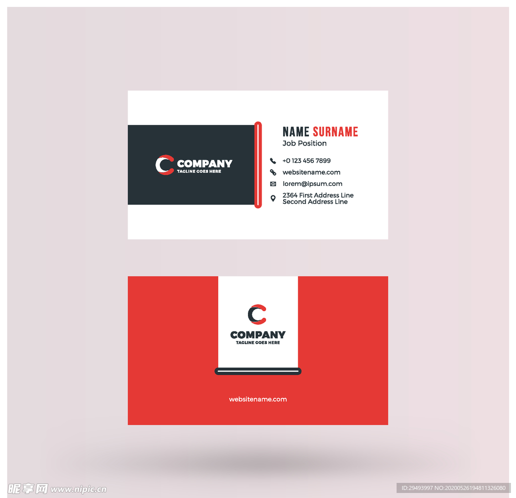 名片模板炫彩名片 蓝色名片 简