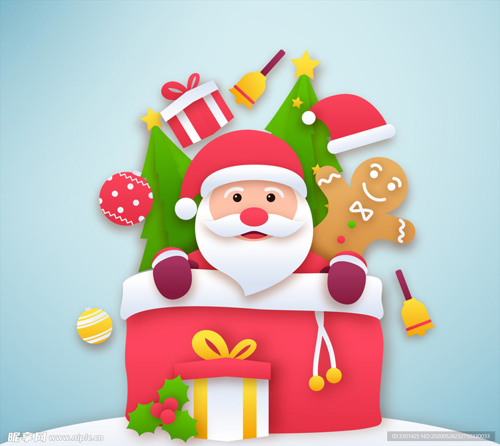 节日礼包惊喜圣诞老人