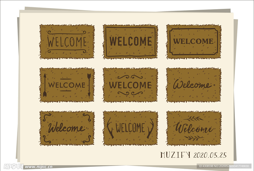 9款入门地垫 矢量图案