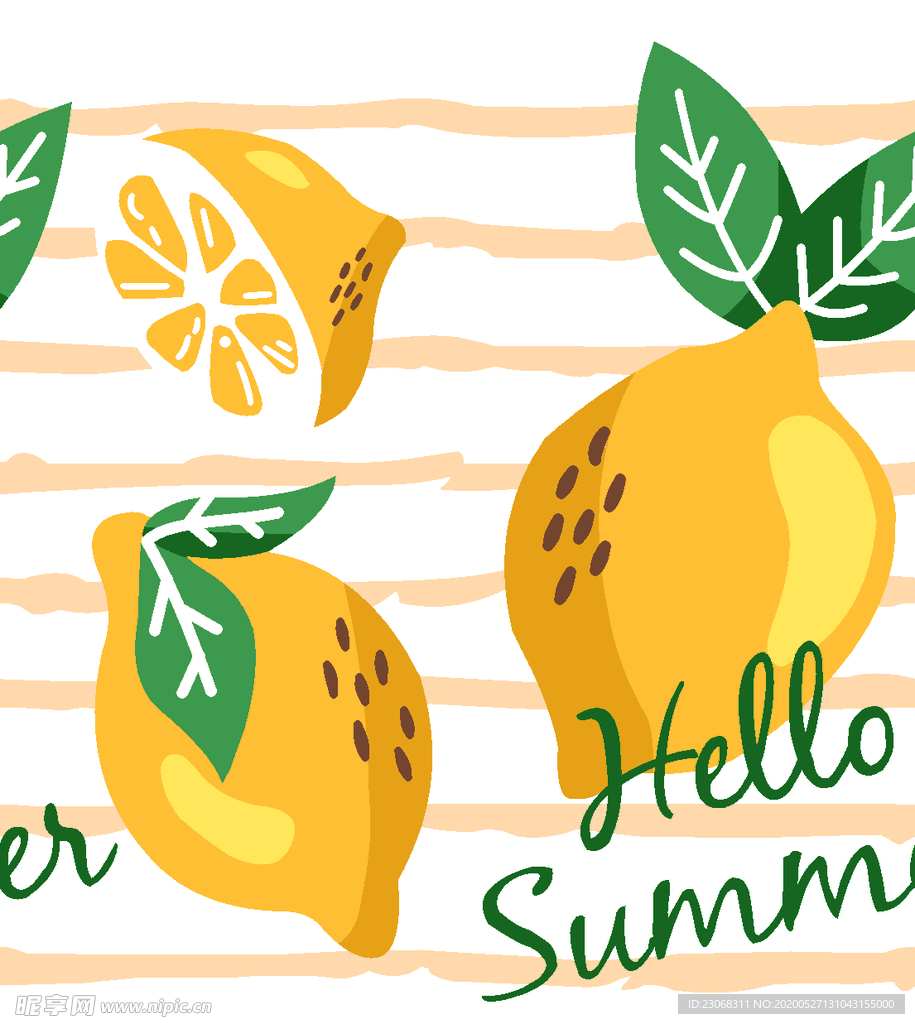 手绘卡通柠檬