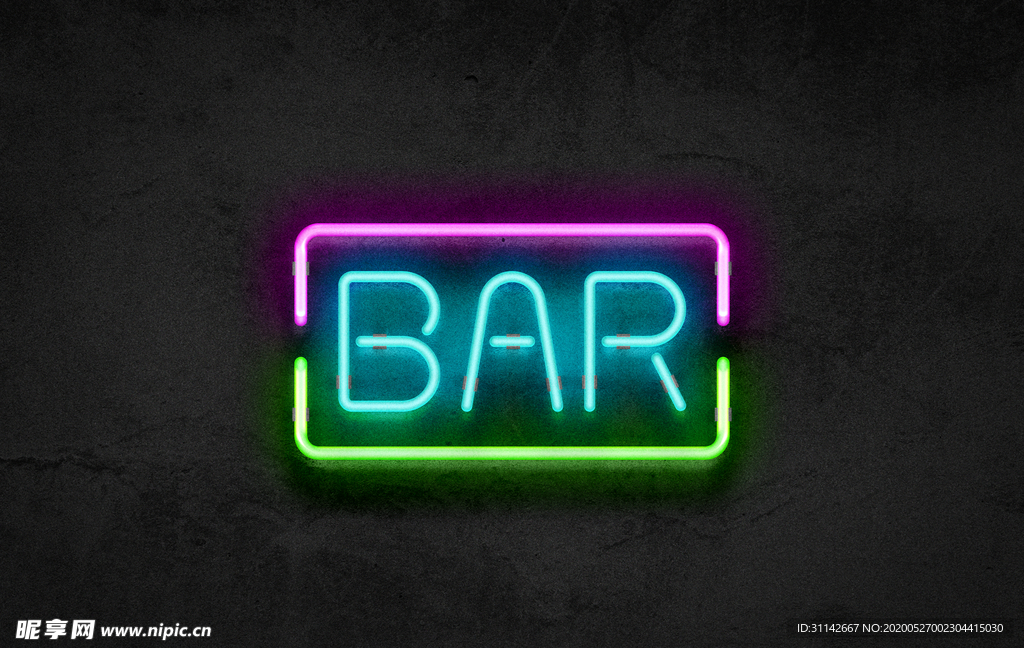 字体样式 酒吧霓虹灯效果