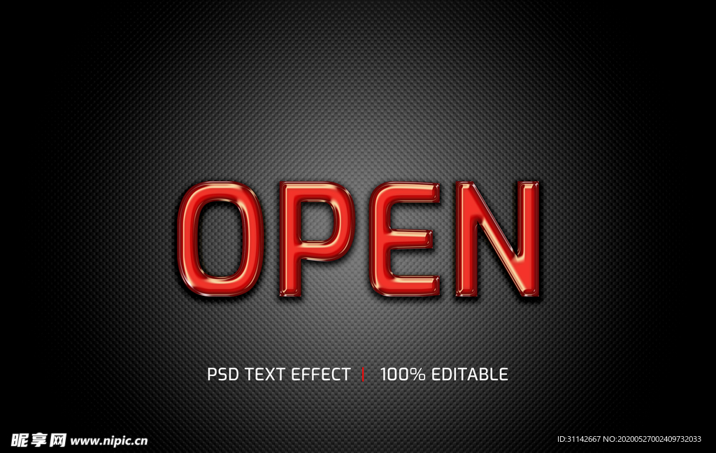 字体样式 黑底红字流光对比效果