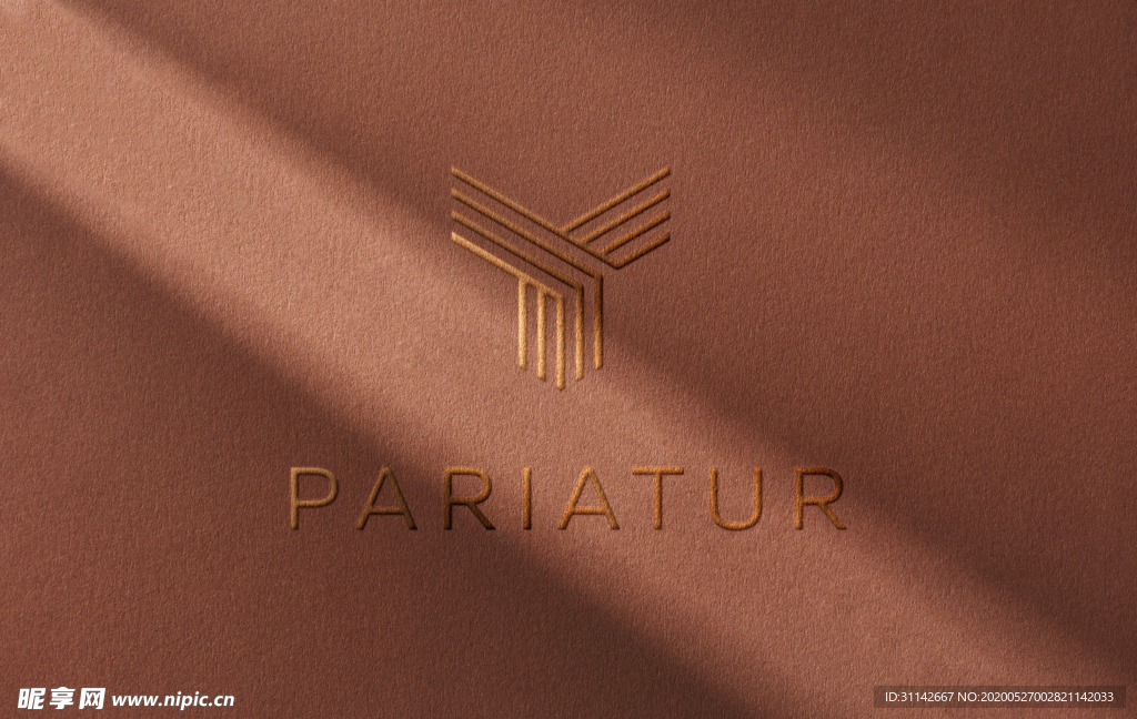 LOGO样机 纸面烫金投影效果