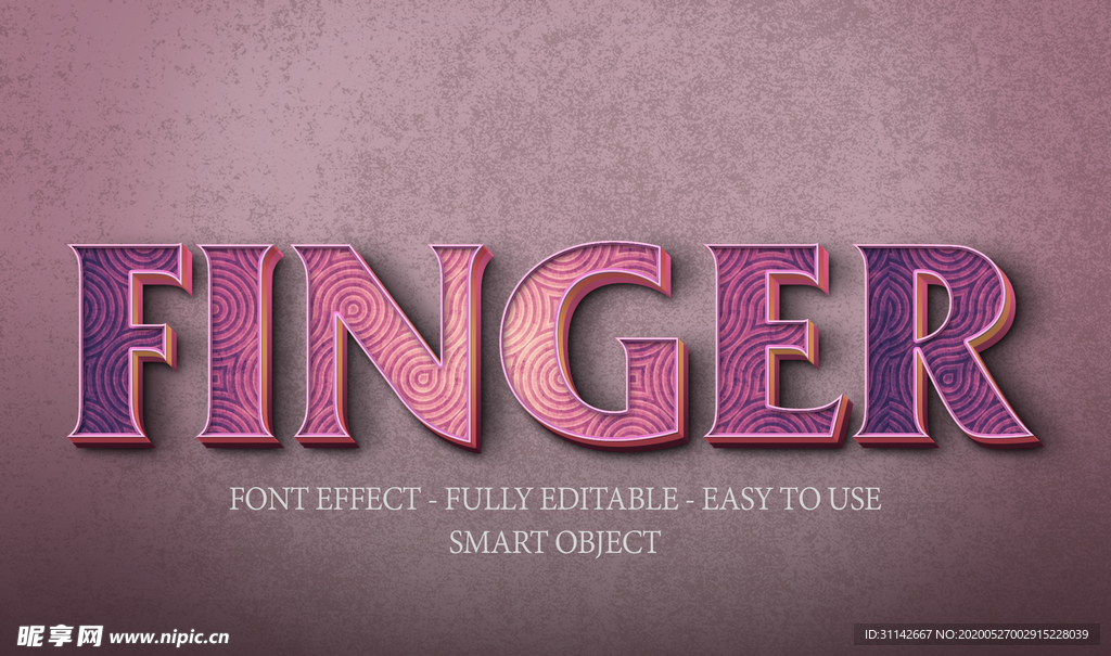 字体样式 粉色纹理背景浮雕效果