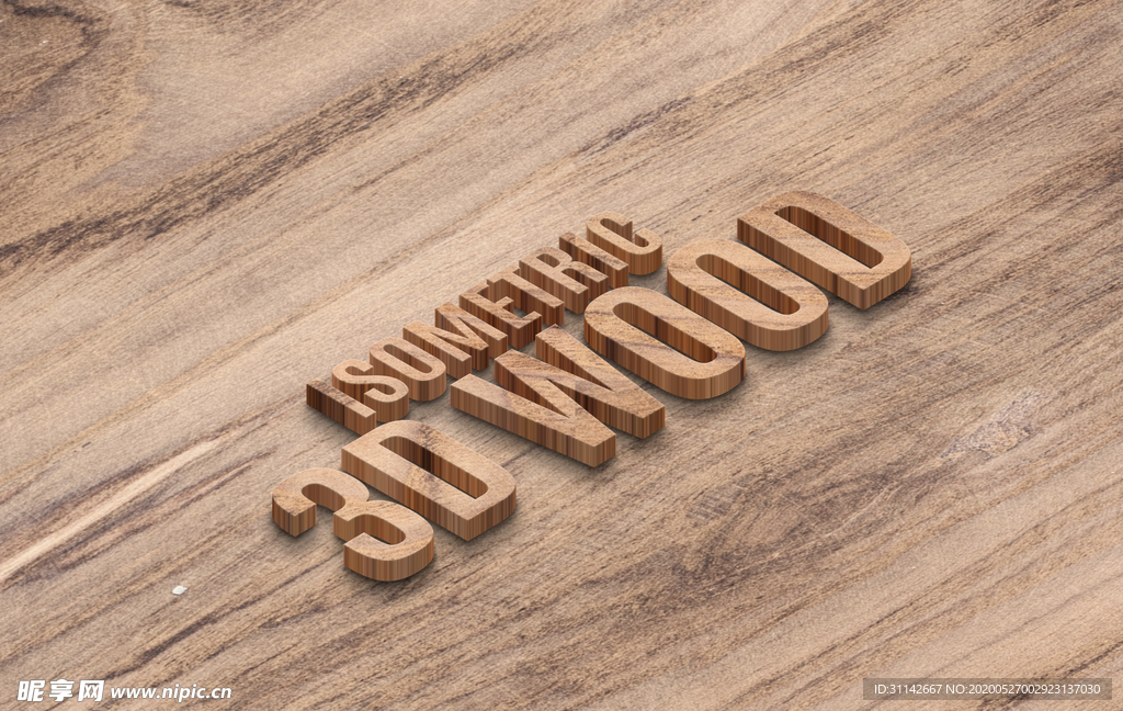 字体样式 立体木纹图标标志效果