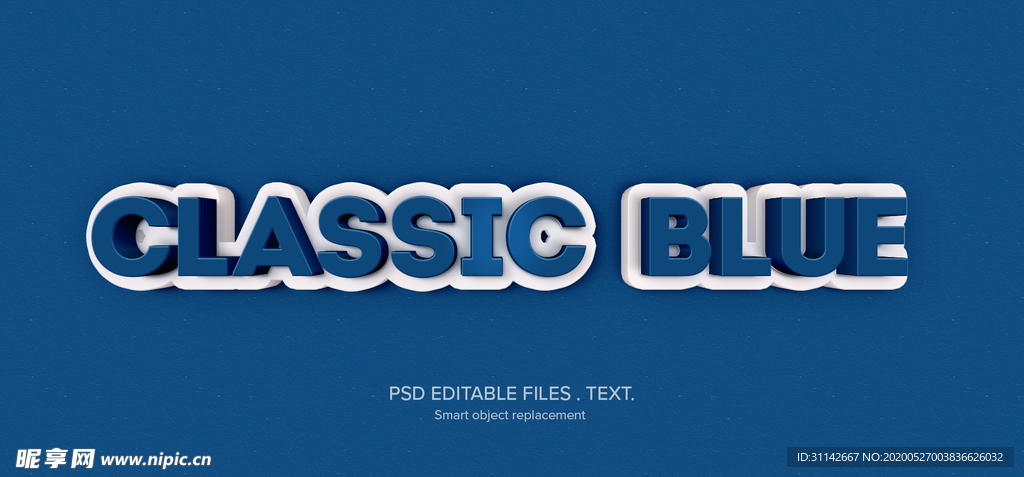 字体样式 蓝底白框浮雕效果