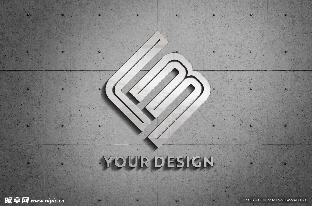 LOGO样机 墙面贴图效果