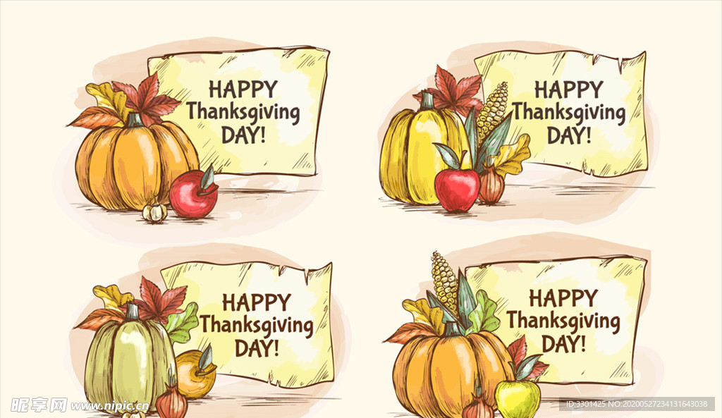 感恩节南瓜标签