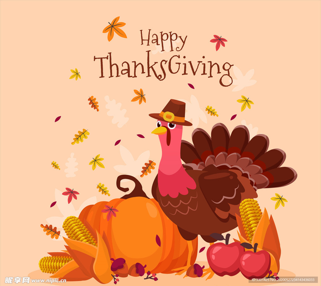 感恩节火鸡南瓜