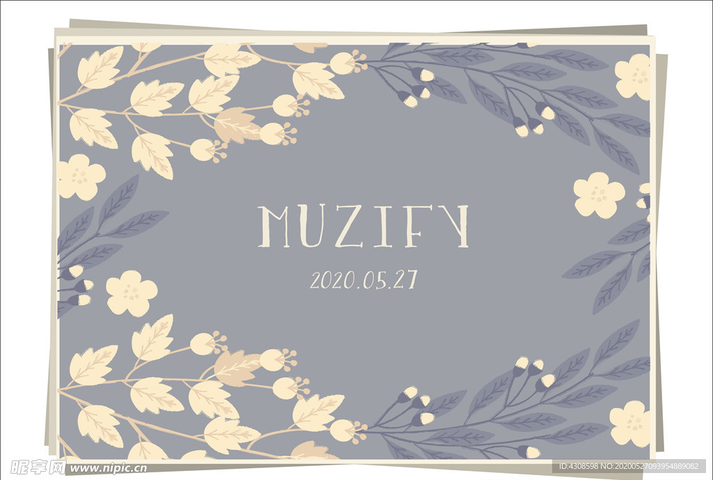 浅灰色花卉底纹