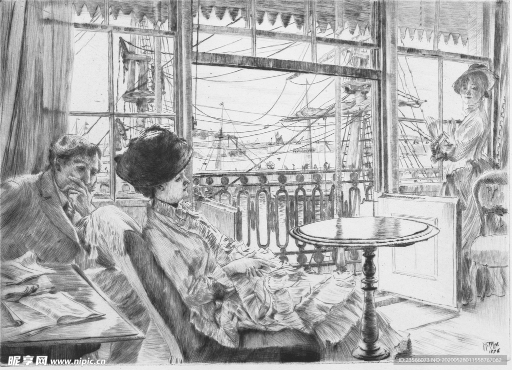 詹姆斯提索素描速写作品