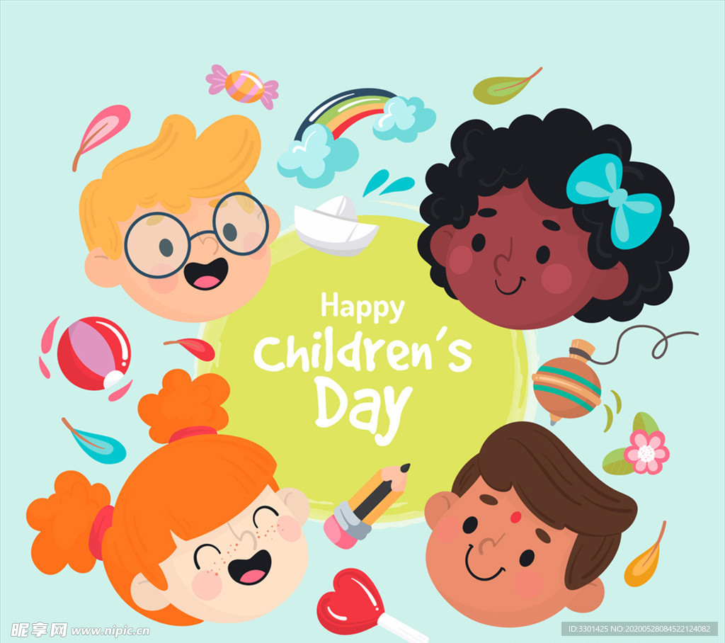 儿童节头像矢量素材