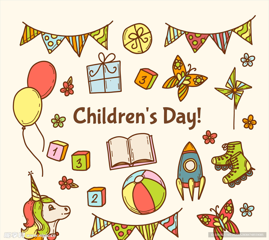 儿童节元素设计矢量素材
