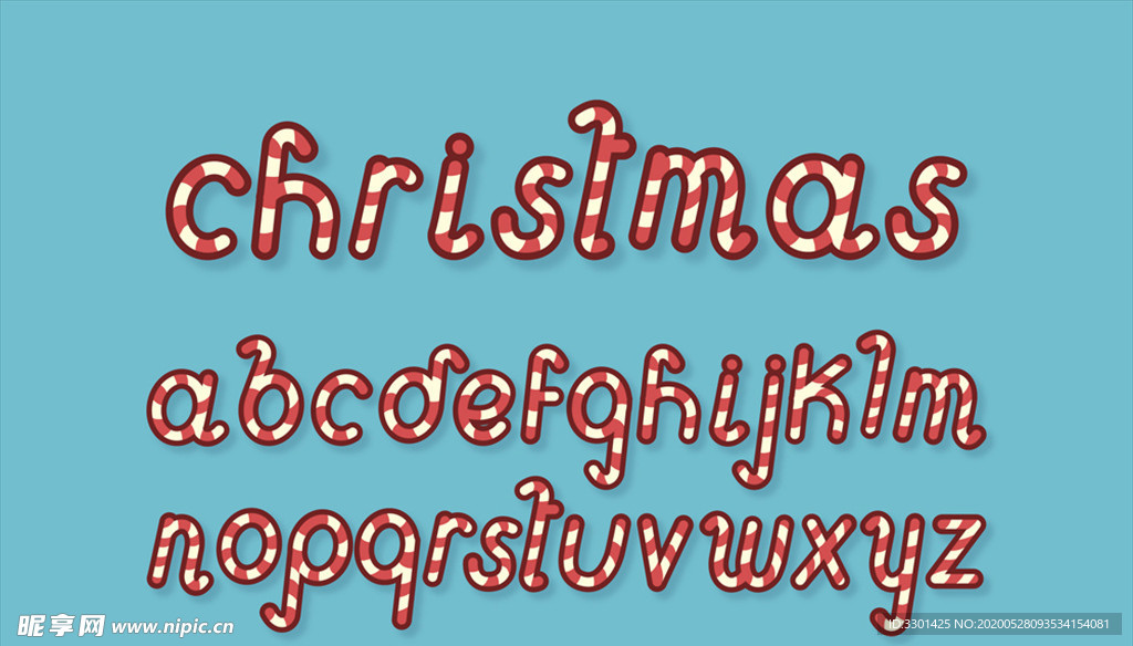 圣诞节糖果字母