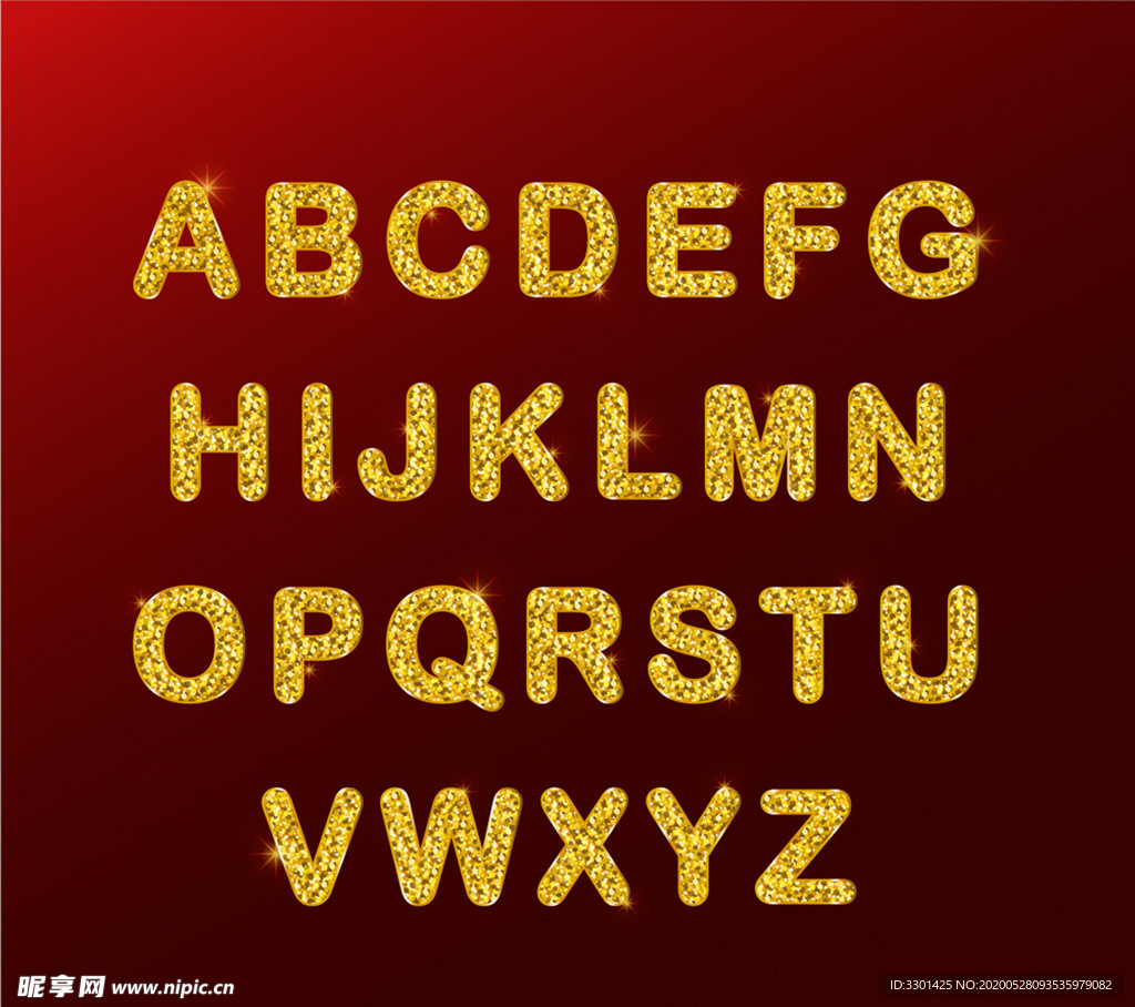 26个金色字母