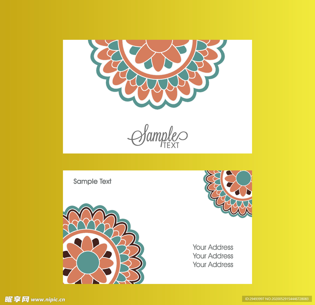 名片模板炫彩名片 蓝色名片 简