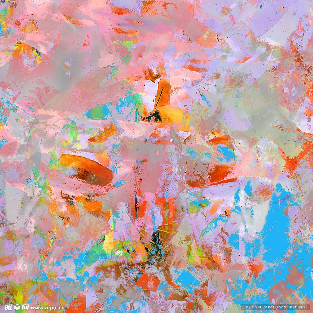 手绘抽象插画彩色纹理