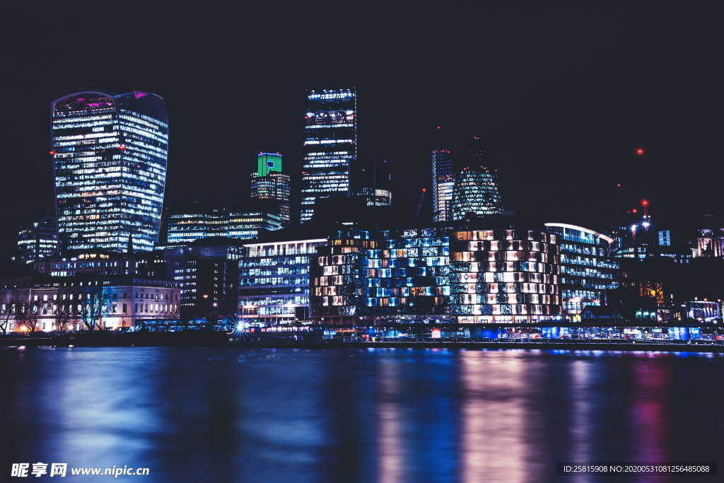 城市魅力夜景灯光图片