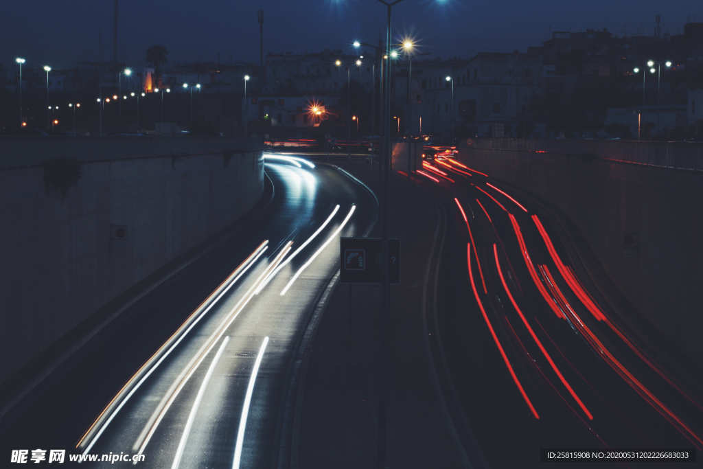 道路公路拖尾拖影图片
