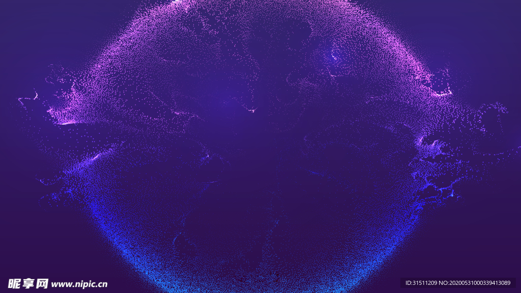 抽象蓝色光点球散落设计素材