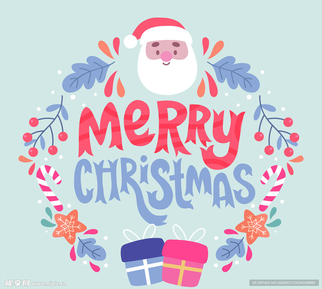 圣诞老人装饰艺术字