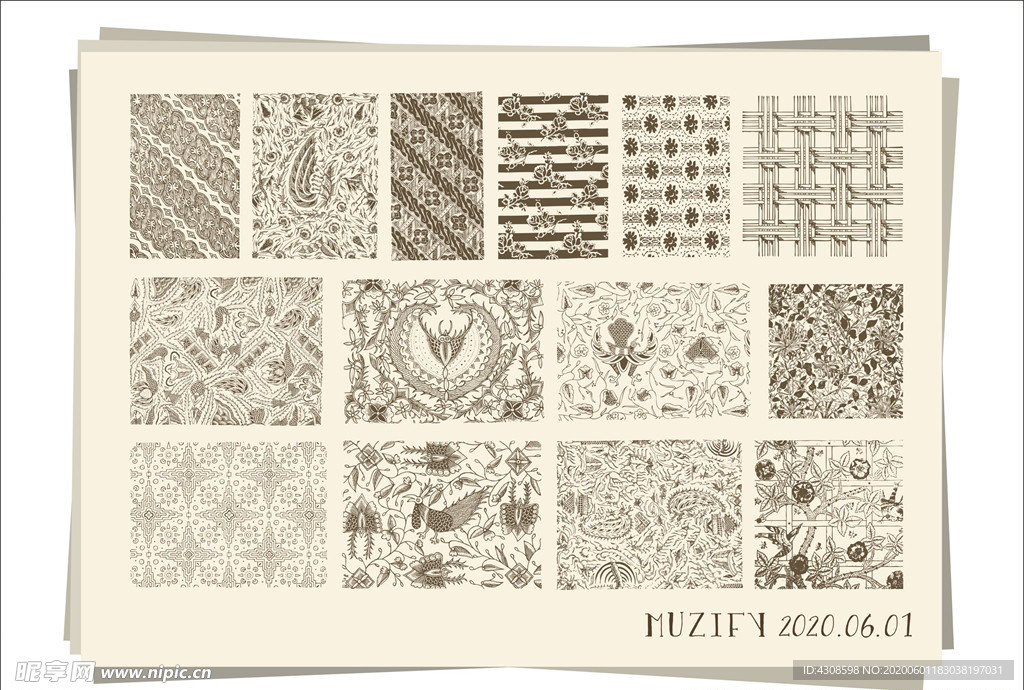 14款入花纹底纹手绘稿