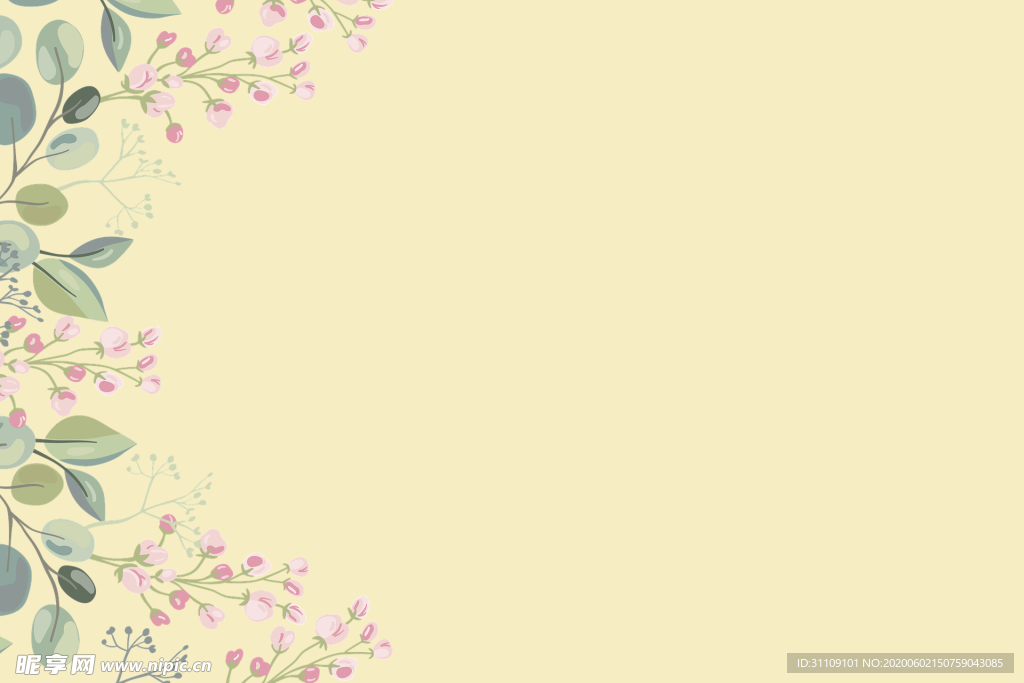 手绘插画花背景1