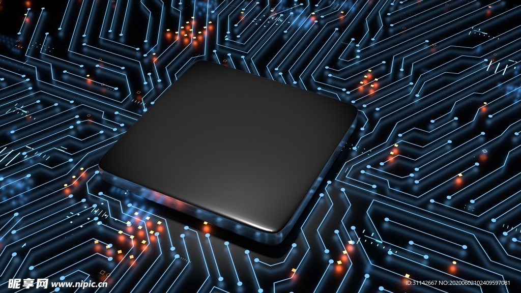 科技背景 芯片 电路板 CPU