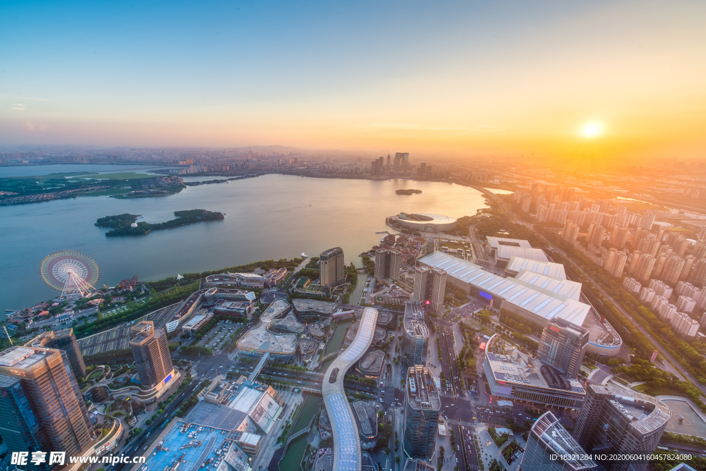 湖景 城市 繁华