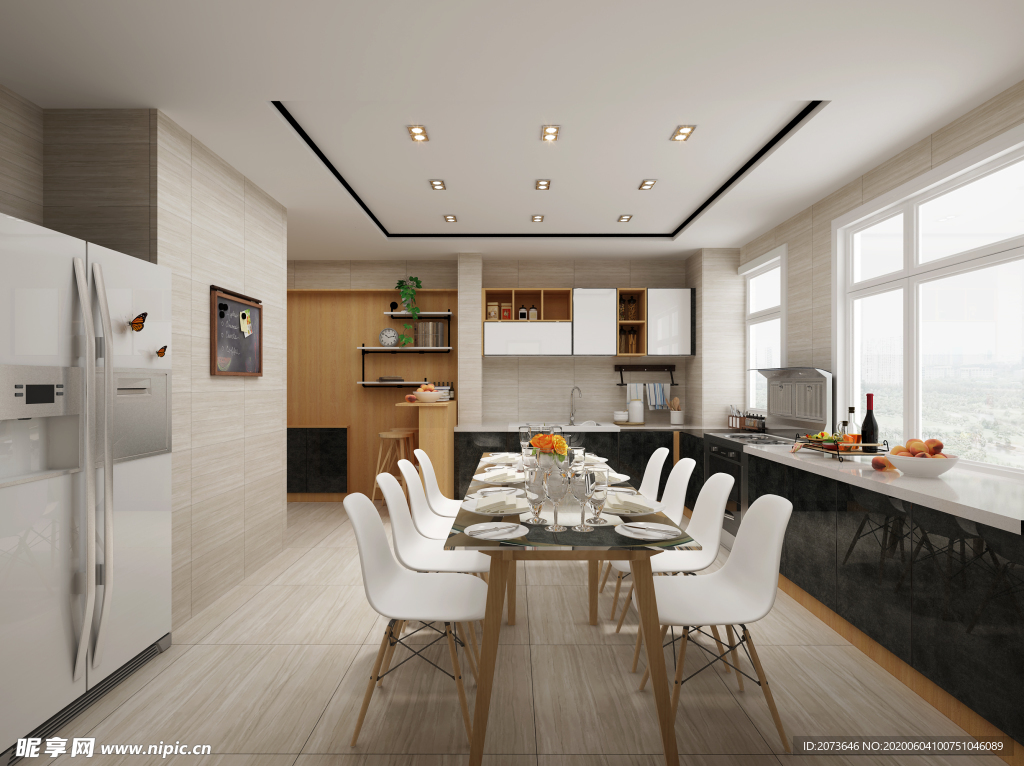 轻奢风格厨房室内效果图