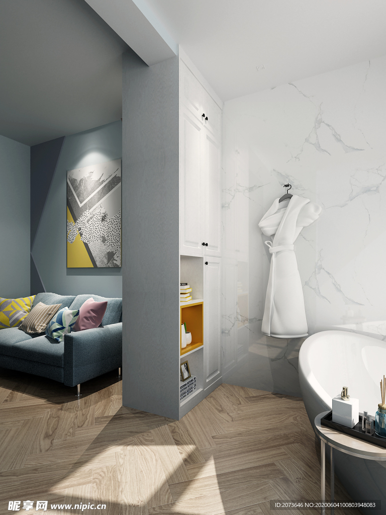 轻奢风格休息室内效果图