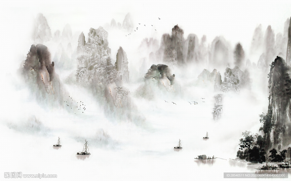 水墨山水画图片