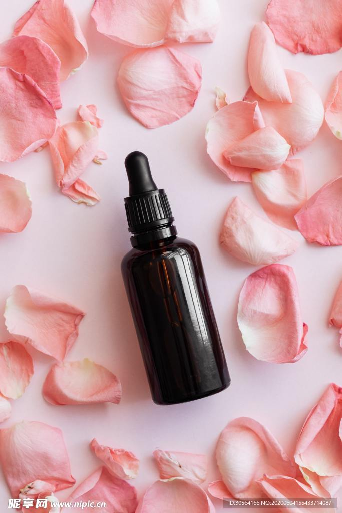 精油玫瑰花瓣浓缩背景素材