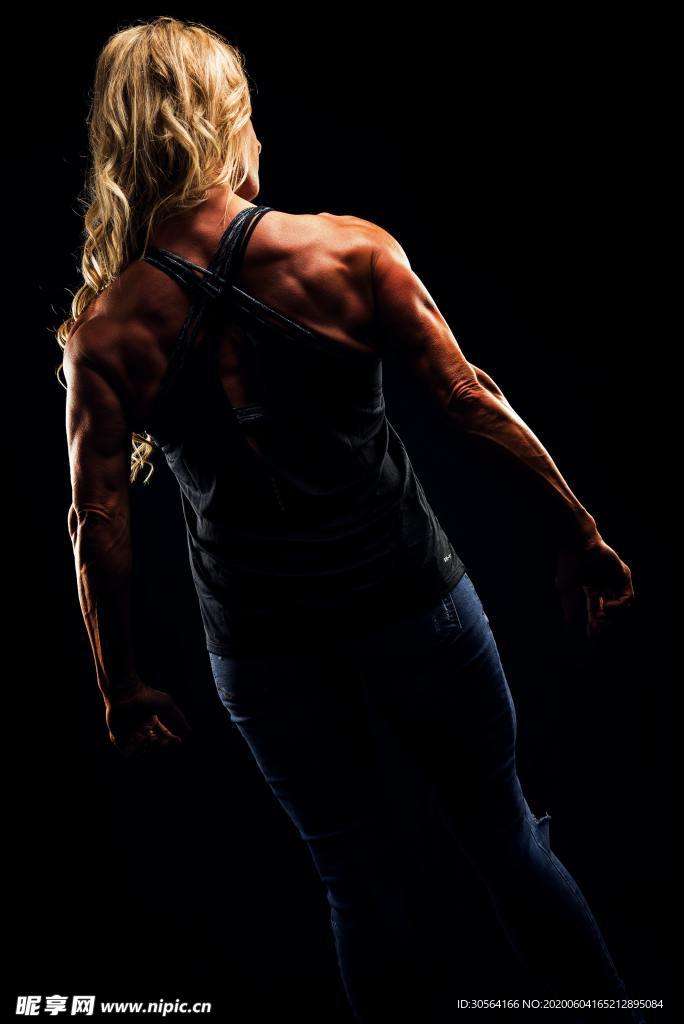 运动健身瑜伽肌肉线条背景素材