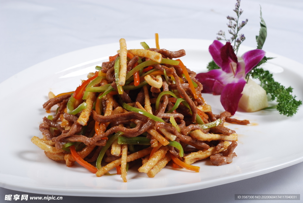 回乡馓子炒肉丝