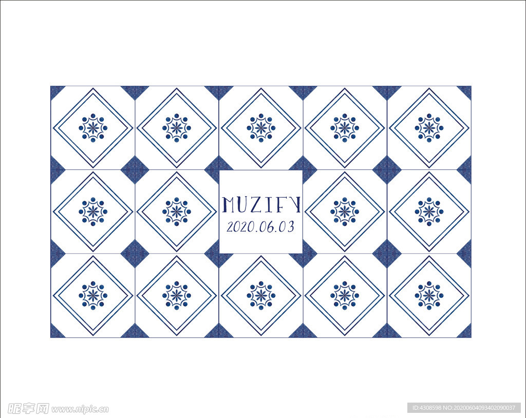 块面花卉瓷砖图案