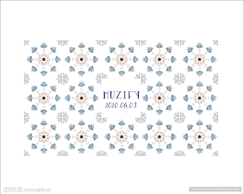 花卉拼接瓷砖图案